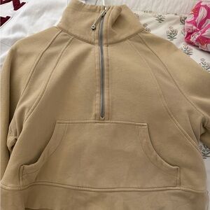 Lululemon Half-Zip Scuba Pullover Sweatshirt in Mocha - XS/S